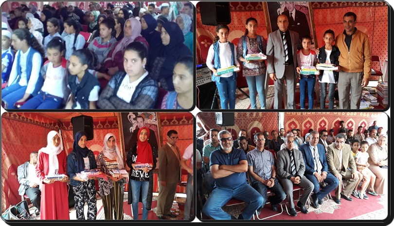 حفل تتويج متفوقي و متفوقات مؤسسات اشتوكة يحضره رئيس الجماعة و المدير الاقليمي للوزارة و مدعويين