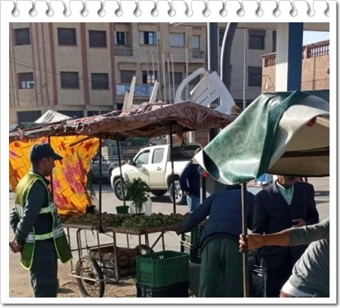 سلطات اولاد افرج و درك المنطقة يشنان حملة لتحرير الملك العمومي