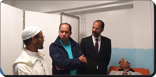 عبد المومن طالب يزور الأستاذ المعنف بجناح استشفائي بمصحة خاصة