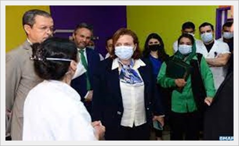 عواطف حيار وزيرة التضامن و الإدماج الاجتماعي و الأسرة تزور مؤسسة للا أسماء للأطفال والشباب الصم ومصلحة طب الأنف والأذن و الحنجرة بمستشفى الاختصاصات التابع للمركز الاستشفائي الجامعي ابن سينا بالرباط.